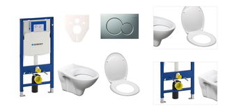 Cenově zvýhodněný závěsný WC set Geberit do lehkých stěn / předstěnová + WC S-Line S-line Pro 111.300.00.5ND3 3