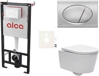 Cenovo zvýhodnený závesný WC set Alca do ľahkých stien / predstenová montáž + WC SAT Brevis SIKOASW3