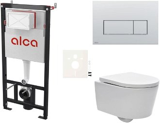 Cenovo zvýhodnený závesný WC set Alca do ľahkých stien / predstenová montáž + WC SAT Brevis SIKOASW9