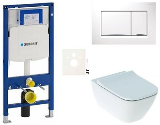 Cenovo zvýhodnený závesný WC set Geberit do ľahkých stien / predstenová montáž + WC Geberit Smyle SIKOGESSMS30