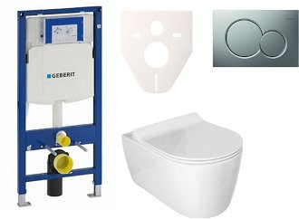 Cenovo zvýhodnený závesný WC set Geberit do ľahkých stien / predstenová montáž + WC Glacera Alfa SIKOGES3A3