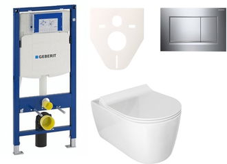 Cenovo zvýhodnený závesný WC set Geberit do ľahkých stien / predstenová montáž + WC Glacera Alfa SIKOGES3A6 2