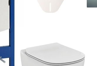 Cenovo zvýhodnený závesný WC set Geberit do ľahkých stien / predstenová montáž + WC Ideal Standard Tesi 111.300.00.5NE3 5