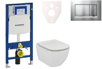 Cenovo zvýhodnený závesný WC set Geberit do ľahkých stien / predstenová montáž + WC Ideal Standard Tesi 111.300.00.5NE7
