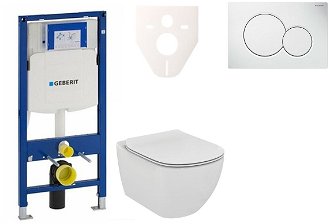 Cenovo zvýhodnený závesný WC set Geberit do ľahkých stien / predstenová montáž + WC Ideal Standard Tesi 111.300.00.5NF1