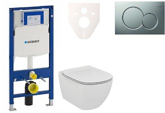 Cenovo zvýhodnený závesný WC set Geberit do ľahkých stien / predstenová montáž + WC Ideal Standard Tesi 111.300.00.5NF3