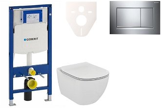 Cenovo zvýhodnený závesný WC set Geberit do ľahkých stien / predstenová montáž + WC Ideal Standard Tesi 111.300.00.5NF6