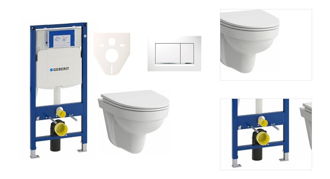 Cenovo zvýhodnený závesný WC set Geberit do ľahkých stien / predstenová montáž + WC Laufen Laufen Pro Nordic SIKOGES3H5 3