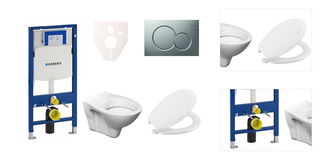 Cenovo zvýhodnený závesný WC set Geberit do ľahkých stien / predstenová montáž + WC S-Line S-line Pro 111.300.00.5NR3 3