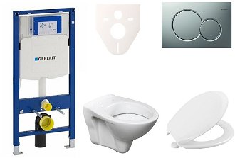 Cenovo zvýhodnený závesný WC set Geberit do ľahkých stien / predstenová montáž + WC S-Line S-line Pro 111.300.00.5NR3