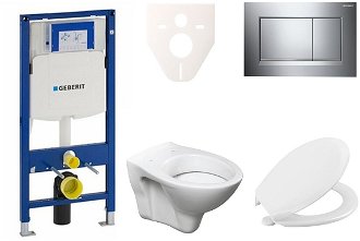 Cenovo zvýhodnený závesný WC set Geberit do ľahkých stien / predstenová montáž + WC S-Line S-line Pro 111.300.00.5NR6