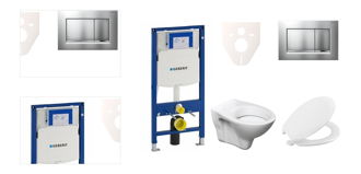Cenovo zvýhodnený závesný WC set Geberit do ľahkých stien / predstenová montáž + WC S-Line S-line Pro 111.300.00.5NR7 4