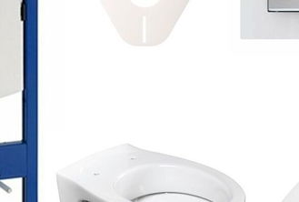 Cenovo zvýhodnený závesný WC set Geberit do ľahkých stien / predstenová montáž + WC S-Line S-line Pro 111.300.00.5NR8 5