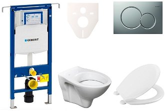 Cenovo zvýhodnený závesný WC set Geberit do ľahkých stien / predstenová montáž + WC S-Line S-line Pro 111.355.00.5NR3