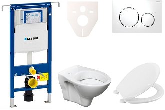 Cenovo zvýhodnený závesný WC set Geberit do ľahkých stien / predstenová montáž + WC S-Line S-line Pro 111.355.00.5NR4 2