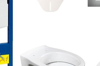 Cenovo zvýhodnený závesný WC set Geberit do ľahkých stien / predstenová montáž + WC S-Line S-line Pro 111.355.00.5NR7 5