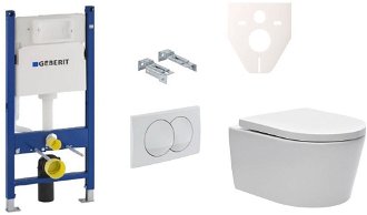 Cenovo zvýhodnený závesný WC set Geberit do ľahkých stien / predstenová montáž + WC SAT Brevis SIKOGES5W0