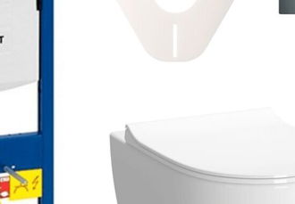 Cenovo zvýhodnený závesný WC set Geberit do ľahkých stien / predstenová montáž + WC VitrA VitrA Shift SIKOGES4N2 5