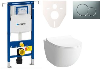 Cenovo zvýhodnený závesný WC set Geberit do ľahkých stien / predstenová montáž + WC VitrA VitrA Shift SIKOGES4N3