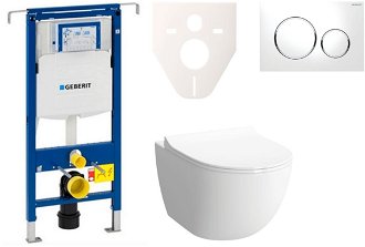 Cenovo zvýhodnený závesný WC set Geberit do ľahkých stien / predstenová montáž + WC Vitra Vitra Shift SIKOGES4N4