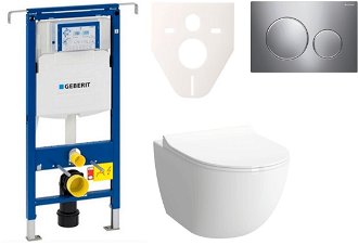 Cenovo zvýhodnený závesný WC set Geberit do ľahkých stien / predstenová montáž + WC Vitra Vitra Shift SIKOGES4N41