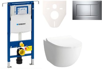 Cenovo zvýhodnený závesný WC set Geberit do ľahkých stien / predstenová montáž + WC Vitra Vitra Shift SIKOGES4N6