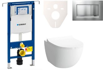 Cenovo zvýhodnený závesný WC set Geberit do ľahkých stien / predstenová montáž + WC VitrA VitrA Shift SIKOGES4N7