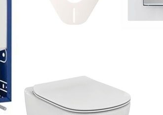 Cenovo zvýhodnený závesný WC set Geberit na zamurovanie + WC Ideal Standard Tesi 110.302.00.5NF8 5