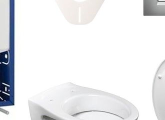 Cenovo zvýhodnený závesný WC set Geberit na zamurovanie + WC S-Line S-line Pro 110.302.00.5ND7 5