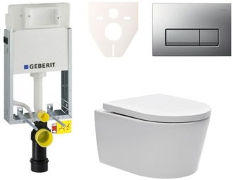 Cenovo zvýhodnený závesný WC set Geberit na zamurovanie + WC SAT Brevis SIKOGE1W8
