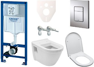 Cenovo zvýhodnený závesný WC set Grohe do ľahkých stien / predstenová montáž + WC Vitra Integra vr. sedátka 38528SET-KH