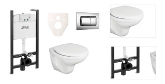 Cenovo zvýhodnený závesný WC set Jika do ľahkých stien / predstenová montáž + WC Fayans Neo SIKOJSJ2 3