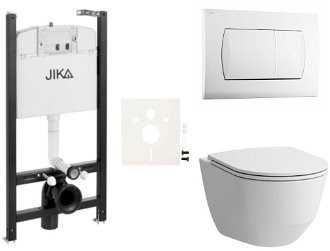 Cenovo zvýhodnený závesný WC set Jika do ľahkých stien / predstenová montáž + WC Laufen SIKOJSL1 2