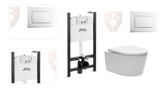 Cenovo zvýhodnený závesný WC set Jika do ľahkých stien / predstenová montáž + WC SAT Brevis SIKOJSW1 4