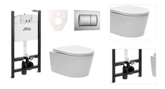 Cenovo zvýhodnený závesný WC set Jika do ľahkých stien / predstenová montáž + WC SAT Brevis SIKOJSW3 3