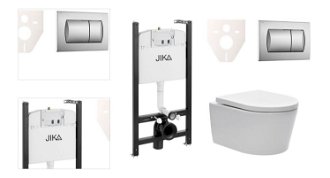 Cenovo zvýhodnený závesný WC set Jika do ľahkých stien / predstenová montáž + WC SAT Brevis SIKOJSW3 4