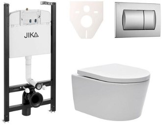 Cenovo zvýhodnený závesný WC set Jika do ľahkých stien / predstenová montáž + WC SAT Brevis SIKOJSW3 2