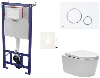 Cenovo zvýhodnený závesný WC set SAT do ľahkých stien / predstenová montáž + WC SAT Brevis SIKOSSBR76K 2