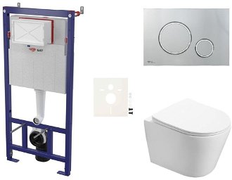 Cenovo zvýhodnený závesný WC set SAT do ľahkých stien / predstenová montáž + WC SAT Infinitio SIKOSSIN71K