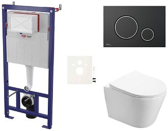 Cenovo zvýhodnený závesný WC set SAT do ľahkých stien / predstenová montáž + WC SAT Infinitio SIKOSSIN78K