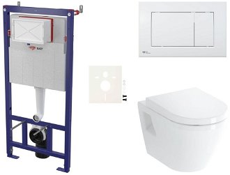 Cenovo zvýhodnený závesný WC set SAT do ľahkých stien / predstenová montáž + WC Vitra Integra SIKOSSINTBO20K
