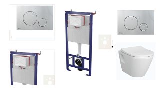 Cenovo zvýhodnený závesný WC set SAT do ľahkých stien / predstenová montáž + WC Vitra Integra SIKOSSINTRE71K 4
