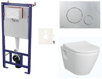 Cenovo zvýhodnený závesný WC set SAT do ľahkých stien / predstenová montáž + WC VitrA Integra SIKOSSINTRE71K