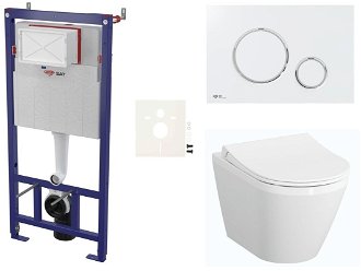 Cenovo zvýhodnený závesný WC set SAT do ľahkých stien / predstenová montáž + WC Vitra Integra SIKOSSINTRESU70K