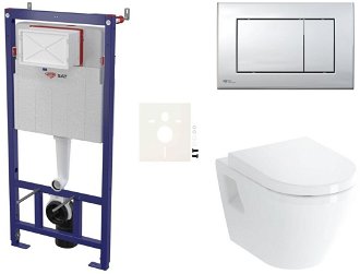 Cenovo zvýhodnený závesný WC set SAT do ľahkých stien / predstenová montáž + WC Vitra Integra SIKOSSINTSC21K