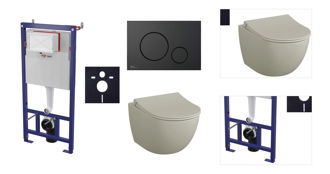 Cenovo zvýhodnený závesný WC set SAT do ľahkých stien / predstenová montáž + WC VitrA Sento SIKOSSSENT68K 3