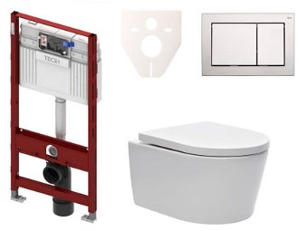 Cenovo zvýhodnený závesný WC set TECE do ľahkých stien / predstenová montáž + WC SAT Brevis SIKOTS3W3