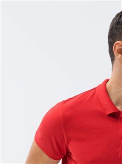 Červené pánske basic polo tričko Ombre Clothing 6