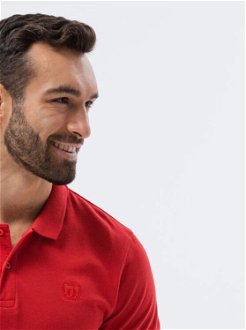 Červené pánske basic polo tričko Ombre Clothing 7