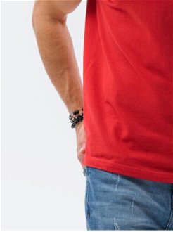 Červené pánske basic polo tričko Ombre Clothing 8